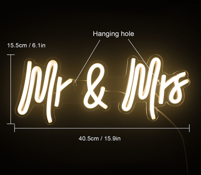 Letrero Luminoso LED Mr & Mrs - Decoración Neón Interior - Image 6