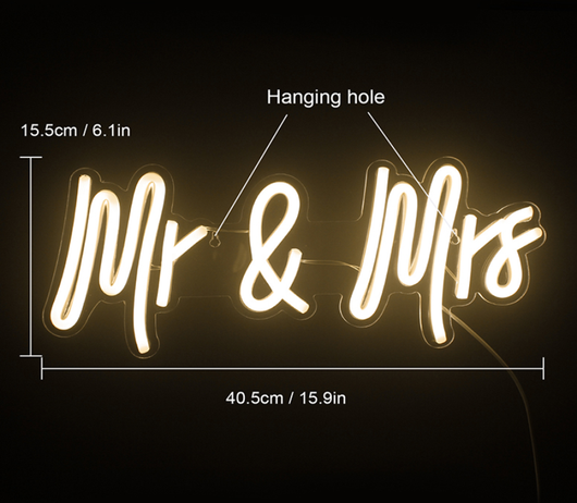 Letrero Luminoso LED Mr & Mrs - Decoración Neón Interior - Image 6