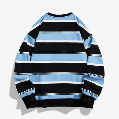 Sudadera Hombre Rayas Otoño - Cuello Redondo Holgada - Image 7
