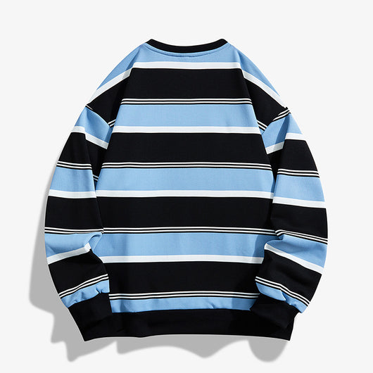 Sudadera Hombre Rayas Otoño - Cuello Redondo Holgada - Image 7