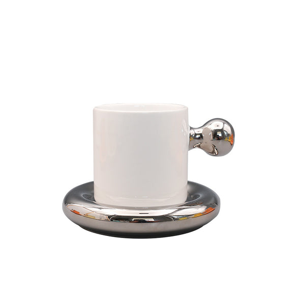 Set de Tazas para Pareja Cerámica Yema de Huevo con Tapa