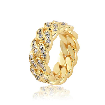 Anillo Cubano de Circonia Cúbica para Hombre con Eslabones de Una Fila - Image 5