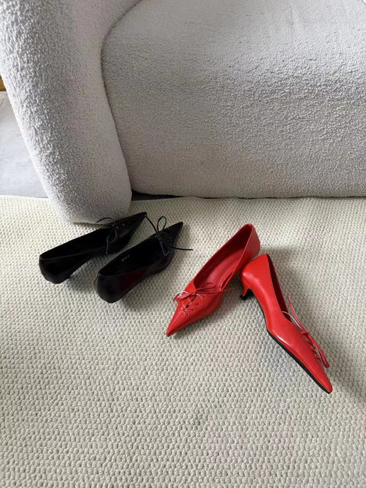 Zapatos de Tacón Grueso con Moño - Slip-on Cómodos y Elegantes - Image 19
