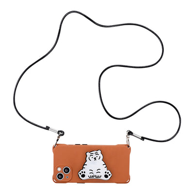 Funda Tigre Cartoon con Soporte Perezoso para Celular - Image 7