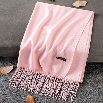 Pashmina Elegante de Color Liso con Borlas - Image 41