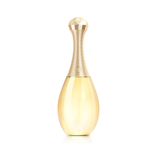 Mini silent portable humidifier shaped like a perfume bottle, with a clear body and a gold ribbed neck and faceted cap. - Image 7