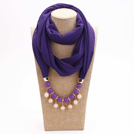 Pañuelo Collar Chal Perla con Protección Solar para Mujer