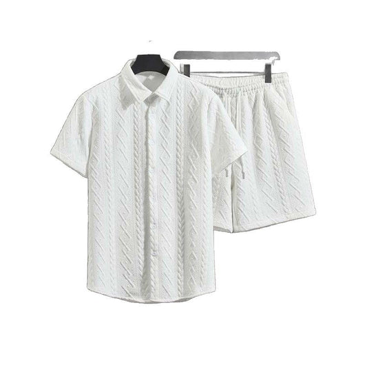 Conjunto de Camisa y Shorts con Patrón de Diamantes para Hombre - Image 6