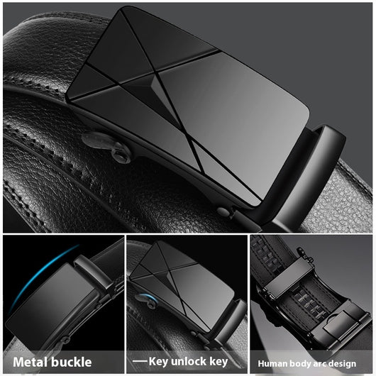 Cinturón de Cuero para Hombre con Hebilla Automática Estilo Coreano - Image 17