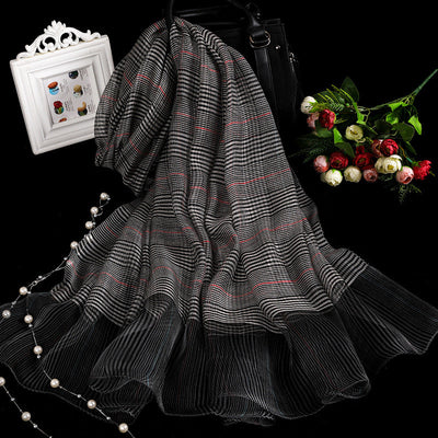 Bufanda de Cachemira Cuadros Británica Doble Faz para Mujer 200x70cm - Image 70
