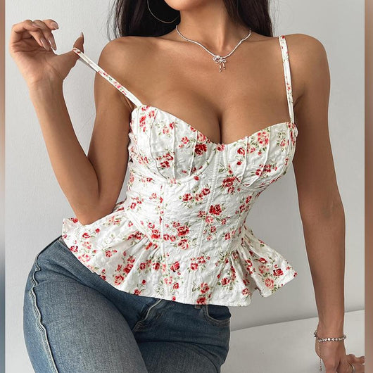 Blusa Asimétrica Floral con Volantes - Image 6