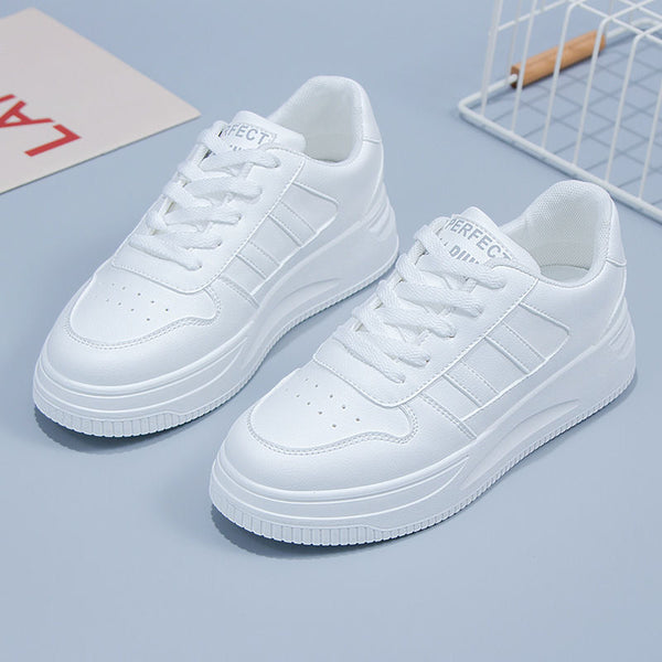 Tenis Blancos de Cuero para Mujer - Estilo Casual Deportivo Versátil - Image 4