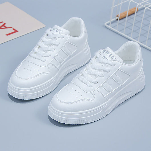 Tenis Blancos de Cuero para Mujer - Estilo Casual Deportivo Versátil - Image 4
