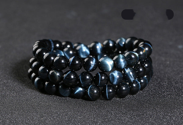 Pulsera de Ojo de Tigre Azul Natural para Hombre y Mujer