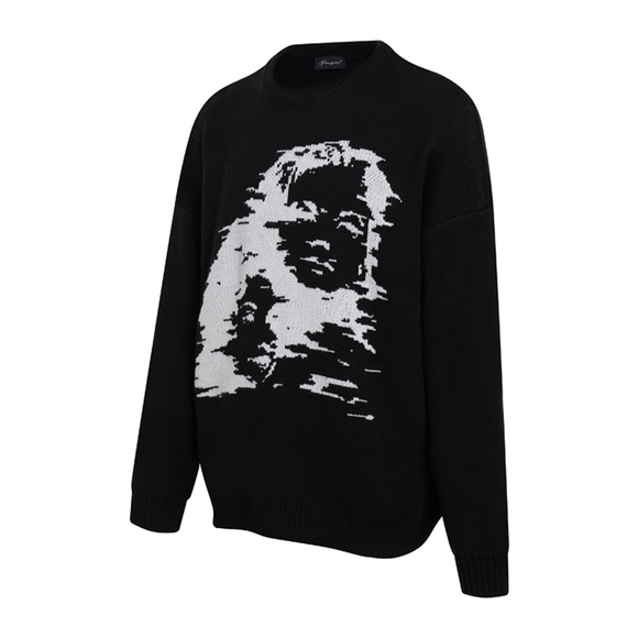 Suéter Pullover Oversized de Jacquard Grueso para Hombre