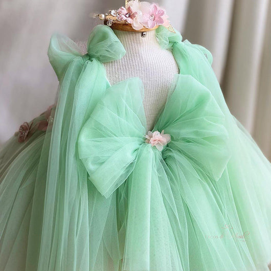 Vestido Infantil con Falda de Tul y Moño - Image 4