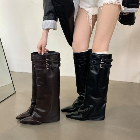 Botas de Moda Temperament Wild con Caña - Image 19
