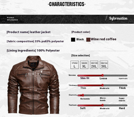 Chaqueta de Cuero PU Moderna con Bolsillos para Hombre - Image 20