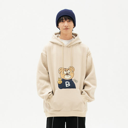 Sudadera Holgada con Estampado de Oso Bordado - Image 4