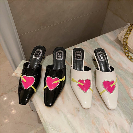 Pantuflas de Tacón Grueso con Punta Cuadrada y Detalles de Cristal - Image 11