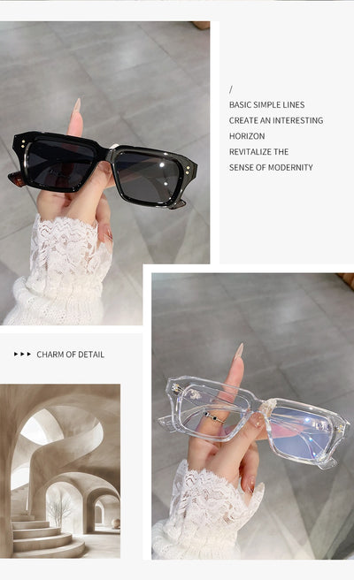 Gafas de Marco Cuadrado Beige Estilo Europeo - Reloj de Tendencia Chic - Image 31