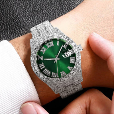 Reloj de Pulsera Hombre Acero Diamante con Calendario Movimiento Cuarzo - Image 15