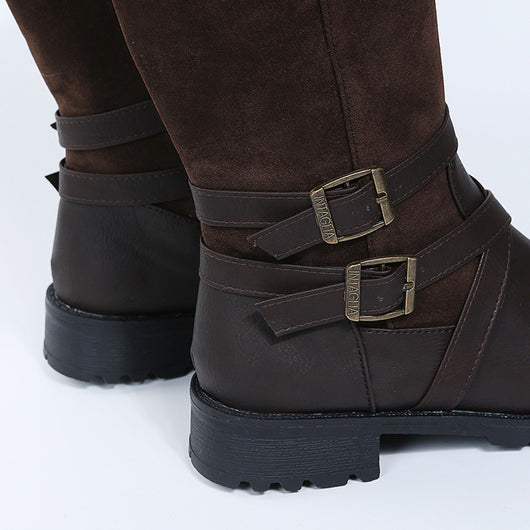 Zapatos de Mujer Talla Grande con Tacón Cuadrado Bajo y Cinturón - Image 12