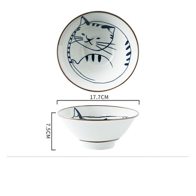 Tazón de Cerámica con Diseño de Gato para Ramen, Sopa y Ensalada - 7 Pulgadas - Image 10