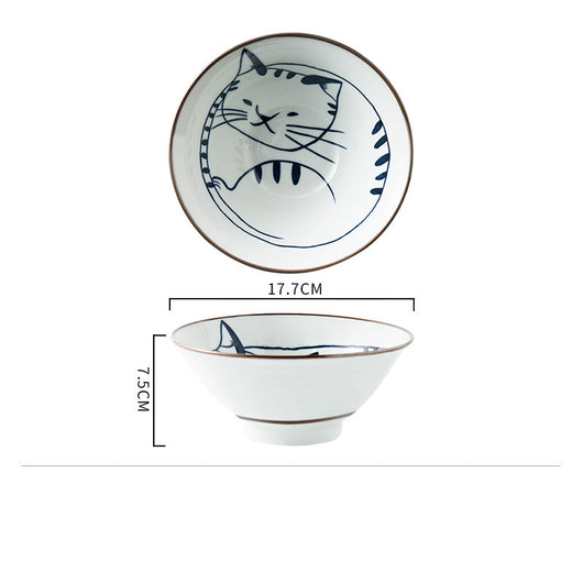Tazón de Cerámica con Diseño de Gato para Ramen, Sopa y Ensalada - 7 Pulgadas - Image 10
