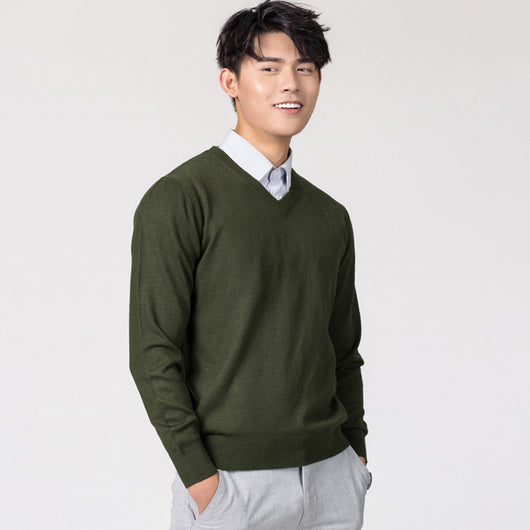 Suéter Holgado de Lana para Hombre - Pullover Casual de Color Sólido - Image 22