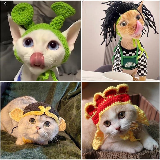 Gorro Tejido para Mascotas - Sombrero Divertido para Gatos y Perros - Image 4