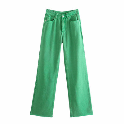 Jeans Rectos Cintura Alta Versátiles Efecto Mopping - Image 14