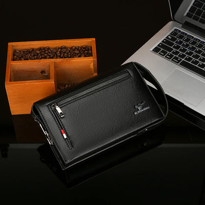 Billetera Masculina de Diseño Clutch con Cierre de Combinación