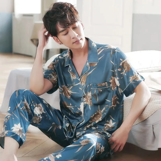 Pijamas de Seda para Parejas - Manga Larga Fresca y Cómoda - Image 13