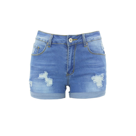 Shorts de Mezclilla Cintura Alta para Mujer con Detalles Rotos - Image 6