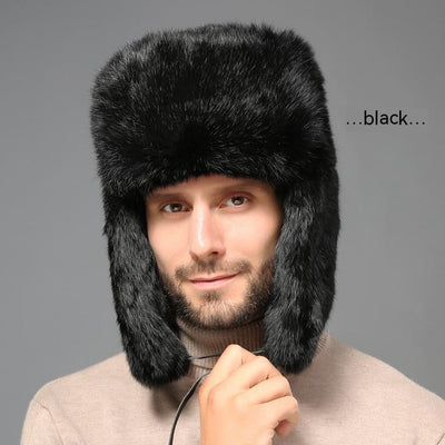 Gorro de Invierno Lei Feng con Pelaje de Conejo - Abrigo Extremo para Hombre - Image 12
