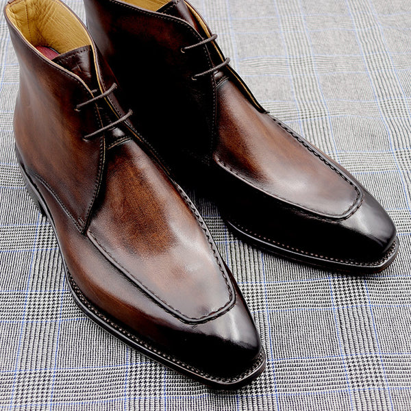 Botas de Cuero Artesanales para Hombre con Suela de Piel Vacuna