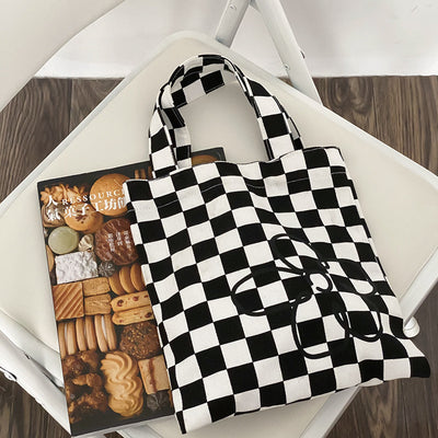 Bolso de Mano Pequeño Canvas Blanco y Negro - Diseño Moderno para Mujer - Image 12