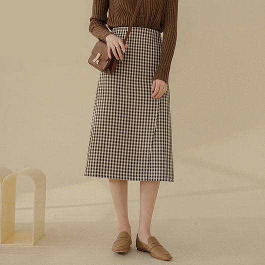 Falda Escocesa Midi para Mujer