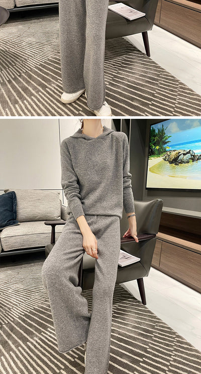 Conjunto Holgado de Punto: Sudadera con Capucha y Pantalón Ancho - Image 14