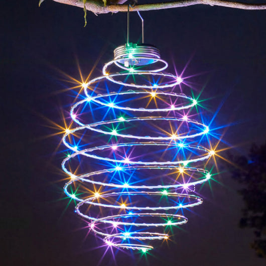 Lámpara Solar Espiral Piña LED para Jardín y Patio