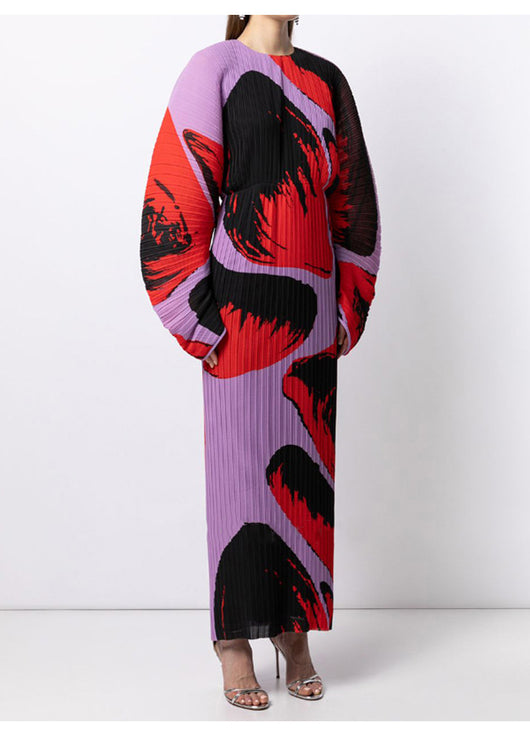 Vestido Holgado Manga Larga con Estampado Texturizado - Image 7