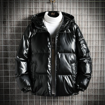 Chaqueta Acolchada Brillante de Algodón con Capucha - Image 7