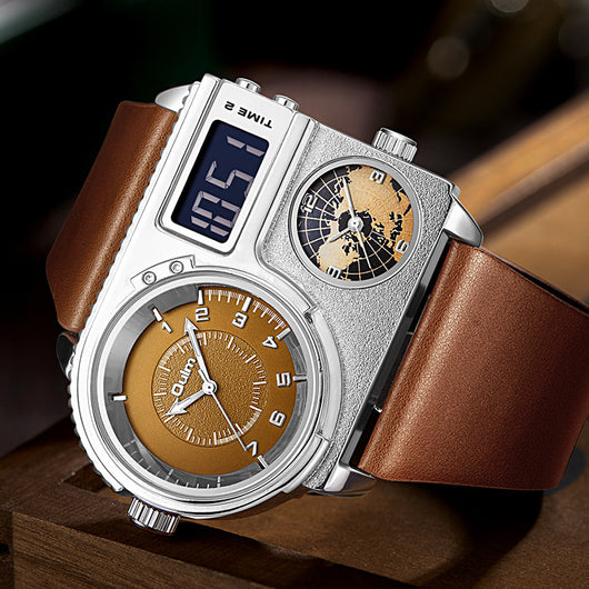 Reloj Deportivo Casual para Hombre con Esfera Grande y Correa de Cuero - Image 5