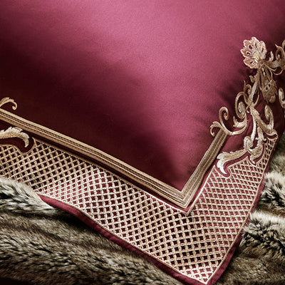 Juego de Cama Lujo Borgoña para Bodas - 4 Piezas - Image 5