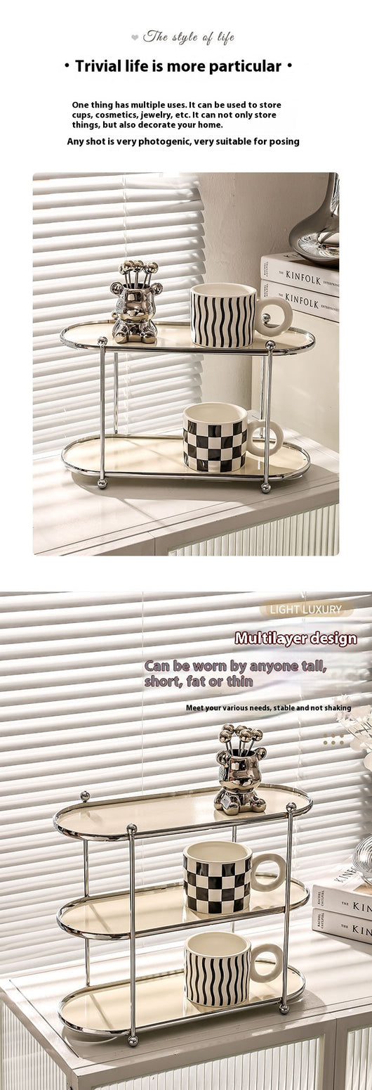 Organizador de Baño Multicapa Estilo Cream - Estantería de Almacenamiento Lujo sin Perforación - Image 7