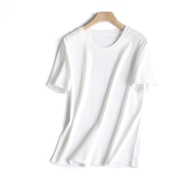 Blusa de Algodón Suelta Cuello Redondo Color Liso para Mujer - Image 4
