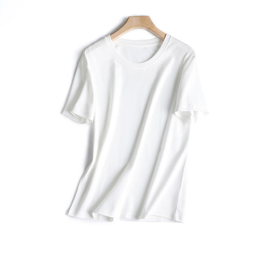 Blusa de Algodón Suelta Cuello Redondo Color Liso para Mujer - Image 4