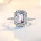 Anel de Noivado e Compromisso Moissanite Diamond 1ct 9mm Emerald Cut