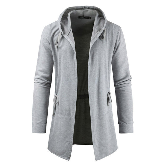 Suéter Cardigan Hoodie Coreano de Largo Medio para Hombre - Image 5